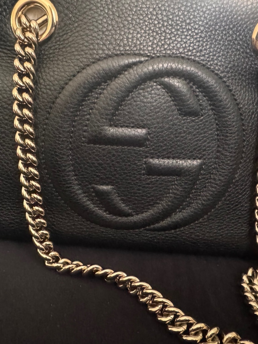 Gucci Soho leather chain shoulder bag black - Authentic - Excellent Condition
